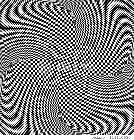 Abstract Op Art Pattern with Whirl Movement Illusion Effect. Vector Illustration. Abstract Op Art Pattern with Whirl Movement Illusion Effect. Vector Illustration. 111110650