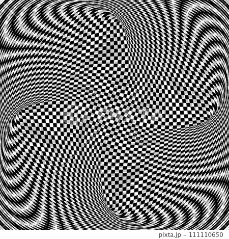 Abstract Op Art Pattern with Whirl Movement Illusion Effect. Vector Illustration. Abstract Op Art Pattern with Whirl Movement Illusion Effect. Vector Illustration. 111110650