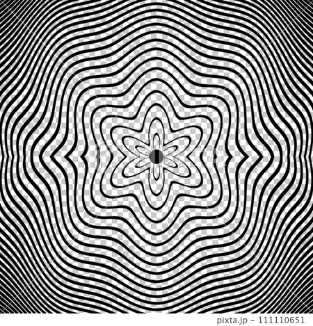 Abstract Wavy Striped Lines Pattern with 3D Illusion Effect. Vector Art. Abstract Wavy Striped Lines Pattern with 3D Illusion Effect. Vector Art. 111110651
