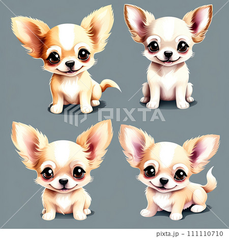 Chihuahua dogs illustration set. 111110710