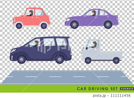 A set of female students in navy blue blazers driving a car A set of female students in navy blue blazers driving a car 111111456