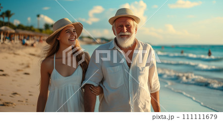 Happy couple on a beach 111111679