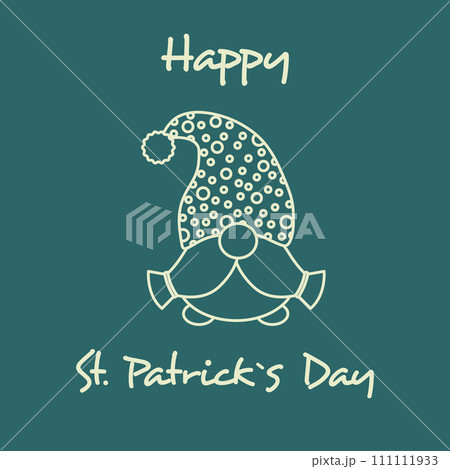 Card design gnomes monochrome 111111933