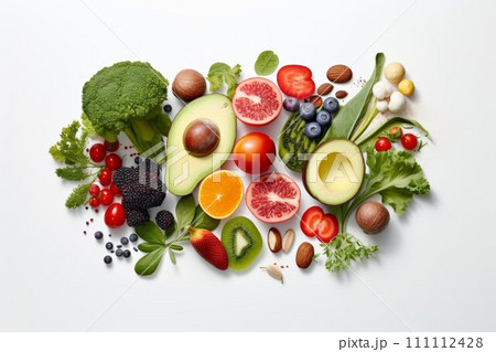 AI-generated content. Healthy fruits and vegetables. Generated with AI AI-generated content. Healthy fruits and vegetables. Generated with AI 111112428