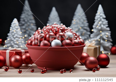 AI-generated content. Christmas bulbs. Generated with AI 111112545