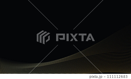 Abstract geometric technology background. Gold dotted curve or wave. 111112683