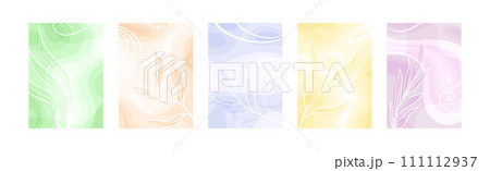 Gradient Abstract Greeting Card and Poster Vector Template Set 111112937