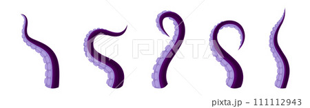 Octopus Tentacles as Limb of Ocean Creature Vector Set Octopus Tentacles as Limb of Ocean Creature Vector Set 111112943