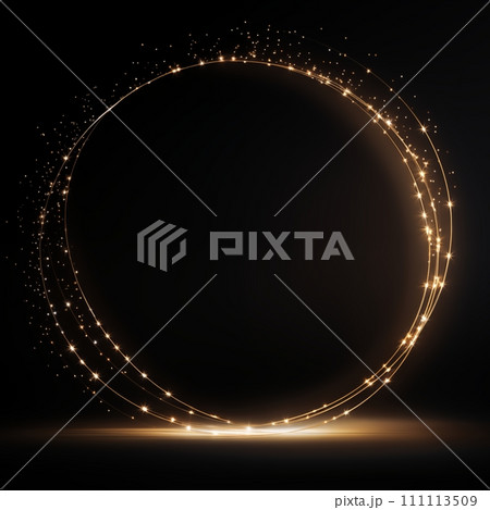 AI-generated content. Minimalistic Golden Light Ring on Black AI-generated content. Minimalistic Golden Light Ring on Black 111113509