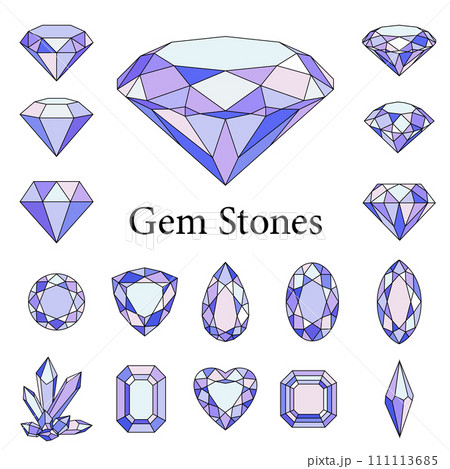 シンプルな宝石のアイコンセット 111113685