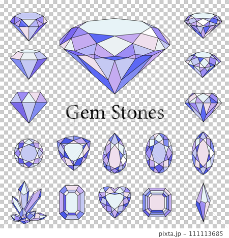 シンプルな宝石のアイコンセット 111113685