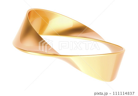 Golden Moebius Strip, 3D rendering 111114837