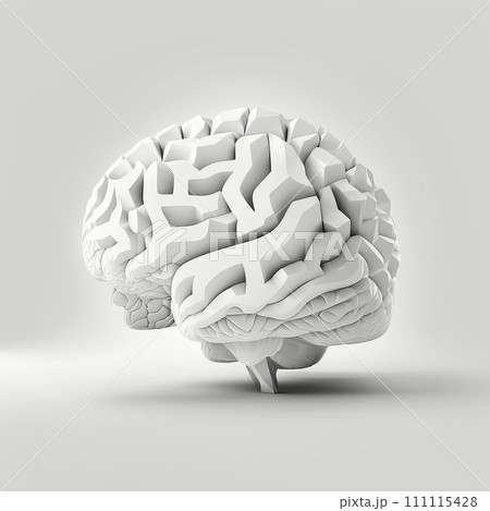 Minimalist White Brain on Empty Background: Clean and Simple Concept, generative ai Minimalist White Brain on Empty Background: Clean and Simple Concept, generative ai 111115428