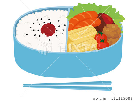 手作り弁当_日の丸弁当_ブルーの弁当箱 111115683