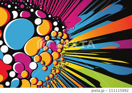 Abstract Colorful Pop Art Background with Geometric Shapes and Patterns, Generative AI 111115892