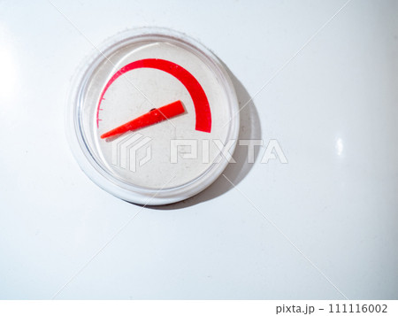 Titanium sensor. The dial on the water heater. Appliance in the bathroom. Titanium capacitance indicator. 111116002