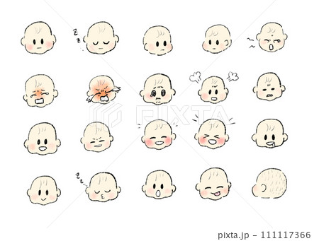 薄毛赤ちゃんの表情セット 薄毛赤ちゃんの表情セット 111117366