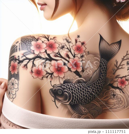 和彫りの入った妖艶な女性2のイラスト素材 [111117751] - PIXTA