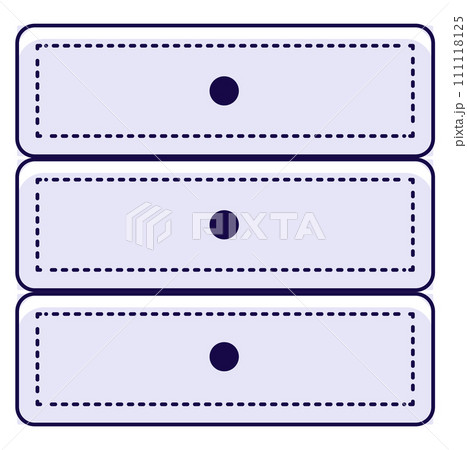 Three purple vector dominoes standing in a row. Simple game pieces with dots for leisure activity. Vector illustration. 111118125