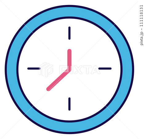 Minimalistic blue and pink clock showing ten past ten. Simple wall clock design with no numbers. Time management concept vector illustration. Minimalistic blue and pink clock showing ten past ten. Simple wall clock design with no numbers. Time management concept vector illustration. 111118131
