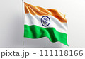 Waving Indian Flag on Pole - Patriotic Symbol 3D Render 111118166
