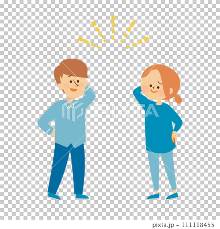 Smiling couple couple reconciliation illustration material Smiling couple couple reconciliation illustration material 111118455