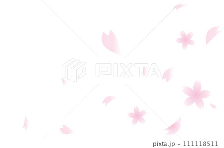 桜の花びらが舞うグラデーション背景素材 111118511