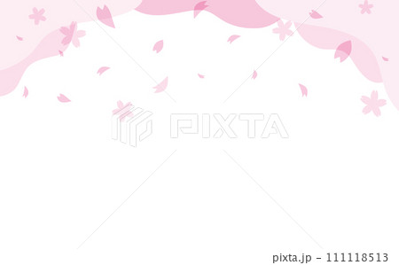 桜の花びらフレーム 111118513