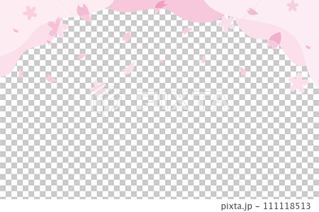 桜の花びらフレーム 111118513