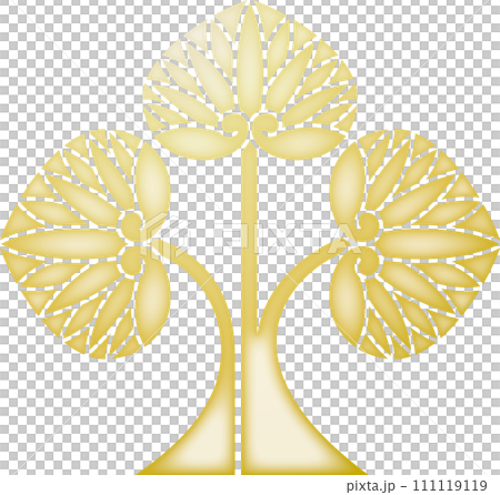 家紋　左離れ立ち葵【金色】 111119119