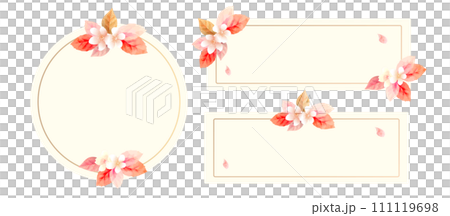 Watercolor leaves and flowers, frames vector illustration set, romantic and realistic botanical decoration illustration Watercolor leaves and flowers, frames vector illustration set, romantic and realistic botanical decoration illustration 111119698
