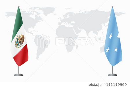 Mexico and Micronesia flags for official meeting 111119960