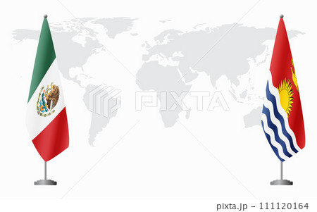 Mexico and Kiribati flags for official meeting 111120164