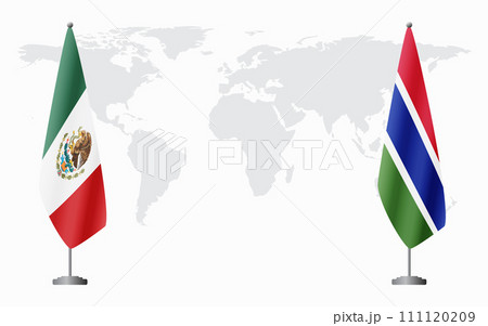 Mexico and Gambia flags for official meeting 111120209