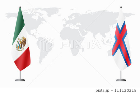 Mexico and Faroe Islands flags for official meeting Mexico and Faroe Islands flags for official meeting 111120218