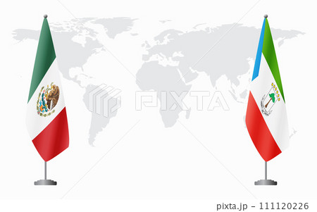 Mexico and Equatorial Guinea flags for official meeting Mexico and Equatorial Guinea flags for official meeting 111120226