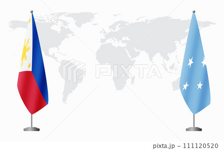 Philippines and Micronesia flags for official meeting Philippines and Micronesia flags for official meeting 111120520