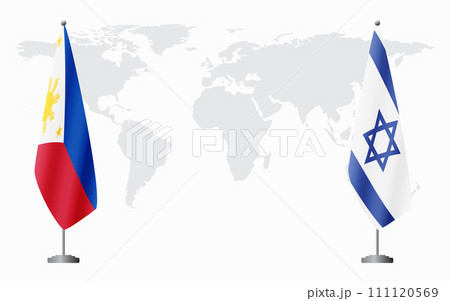 Philippines and Israel flags for official meeting Philippines and Israel flags for official meeting 111120569