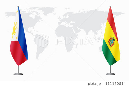 Philippines and Bolivia flags for official meeting Philippines and Bolivia flags for official meeting 111120814