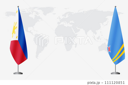 Philippines and Aruba flags for official meeting Philippines and Aruba flags for official meeting 111120851