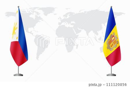 Philippines and Andorra flags for official meeting 111120856