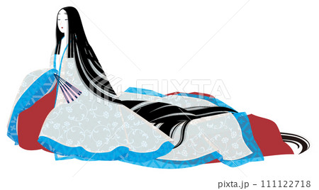 平安時代風の袿姿の女性のイメージイラスト 平安時代風の袿姿の女性のイメージイラスト 111122718
