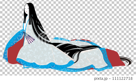 平安時代風の袿姿の女性のイメージイラスト 平安時代風の袿姿の女性のイメージイラスト 111122718