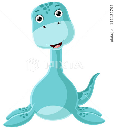 Cute baby plesiosaurus dinosaur cartoon Cute baby plesiosaurus dinosaur cartoon 111122793