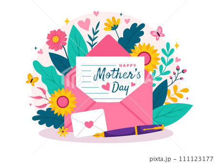 Happy Mother Day Vector Illustration of Affection for Baby and Kids from Mothers with Flower and Gift Concept in Flat Cartoon Background Design Happy Mother Day Vector Illustration of Affection for Baby and Kids from Mothers with Flower and Gift Concept in Flat Cartoon Background Design 111123177