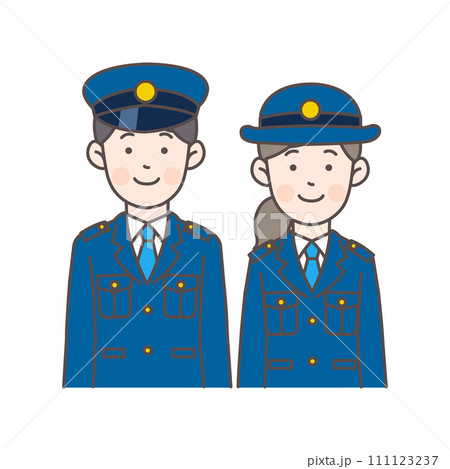 笑顔の警察官の上半身イラスト 笑顔の警察官の上半身イラスト 111123237