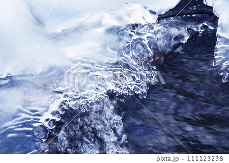 滝壺近くの氷 111123238