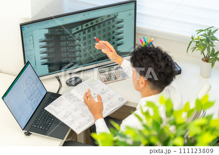 三次元CAD　立体的　3DCG　建築設計　プロジェクト管理　外観　1人 111123809