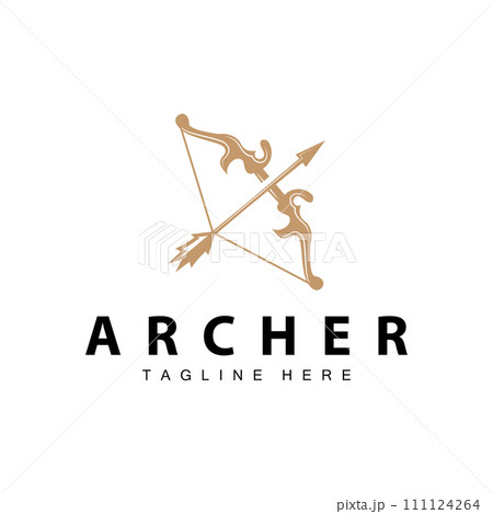 Archer logo vector vintage design old inspiration archer tool arrow template brand 111124264
