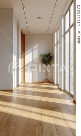 AI-generated content. Empty room Interior background for the presentation. Generative AI 111125273